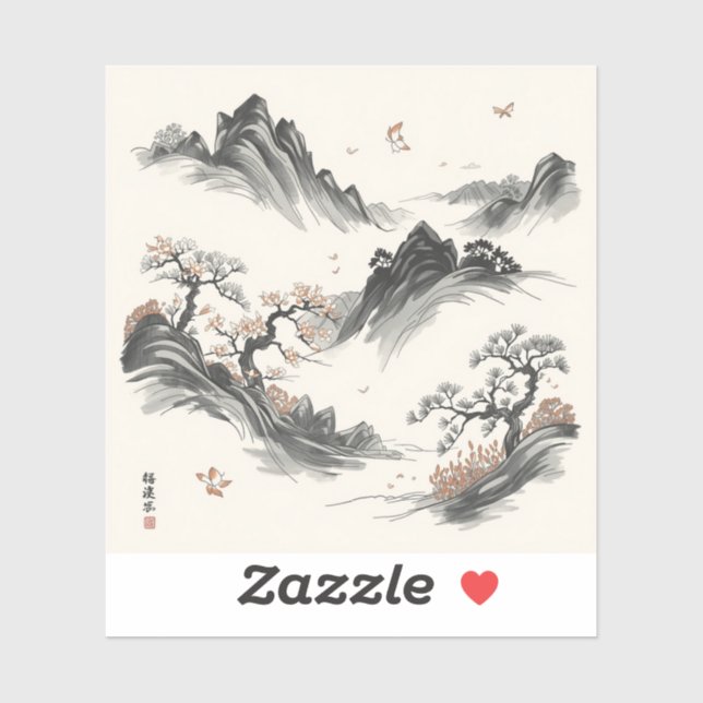 Adesivo Nature’s Fourfold Beauty in Black & White  (Folha)