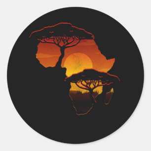Adesivo Natureza África - Mapa do Povo Negro Africano Suns
