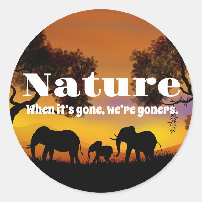 Adesivo Natureza e elefantes preciosos (Frente)