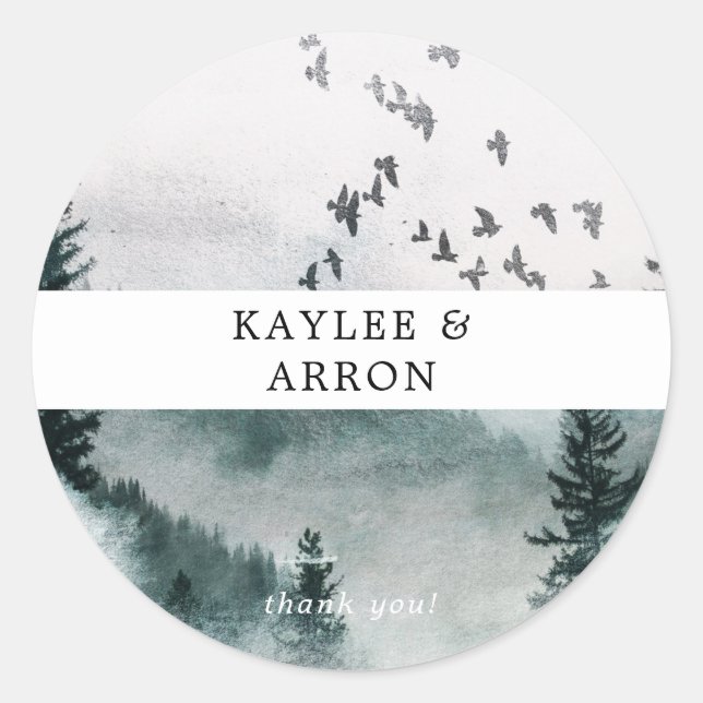 Adesivo Natureza - Florestas e Aves Obrigado (Frente)