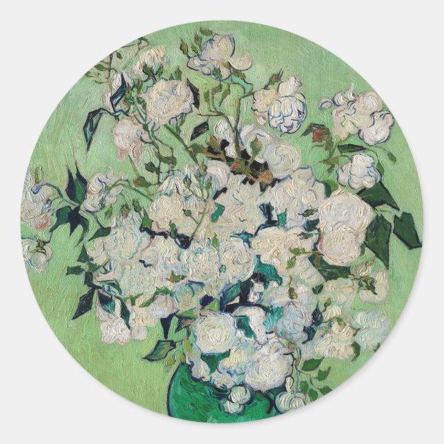 Adesivo Natureza Morta Rosas em um Vaso por Vincent van Go (Frente)