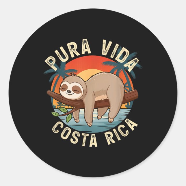 Adesivo Natureza Tropical Sunset Sloth Costa Rica Pura Vid (Frente)