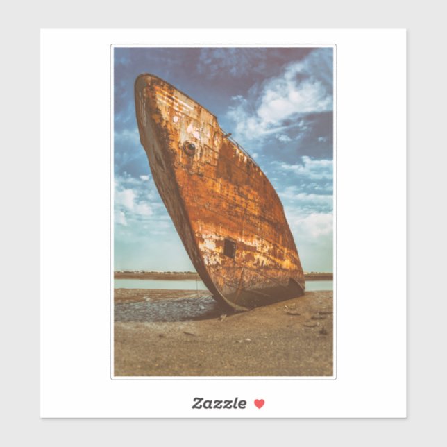 Adesivo Naufrágio enferrujado, aprisionado ou encalhado na (Folha)