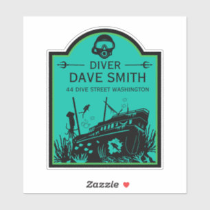 Adesivo naufrágios de mergulho no mar