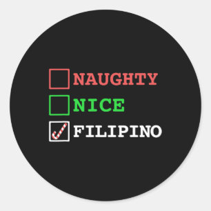 Adesivo Naughn Nice Filipino Funny Christmas Filipinas