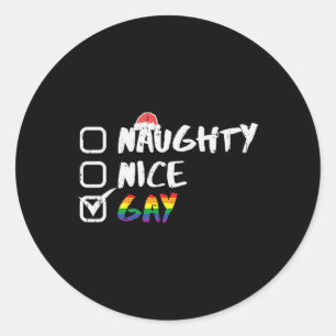 Adesivo Naught Nice Gay Rainbow Funny Orgulho gay Lgbt Chr
