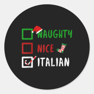 Adesivo Naughty Nice Italiano Funny Itália Papais noeis de