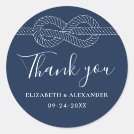 Adesivo Náutica Nó Obrigado Marinho Azul De Casamento