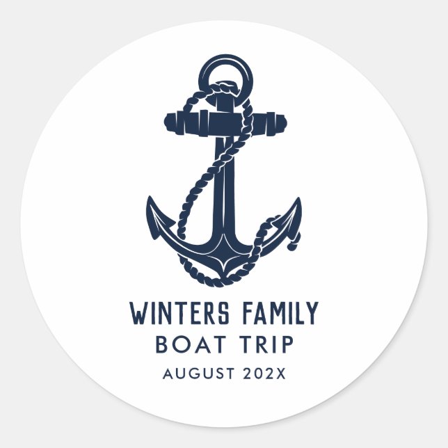 Adesivo Nautical Anchor Family Boat Trip Custom (Frente)