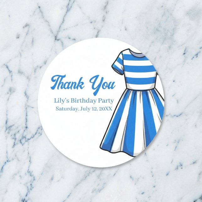 Adesivo Nautical Cabana Sailor Birthday (Say thanks with stylish stripes.)