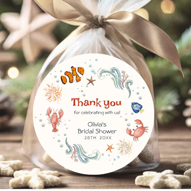 Adesivo Nautical Seafood She Is a Catch Bridal Shower  (Criador carregado)