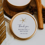 Adesivo Náutico Moderno | Estrelas de Casamento de Favor<br><div class="desc">Estes adesivos náuticos modernos de náutica para casamento são perfeitos para uma recepção de cruzeiro ou de praia. O simples design apresenta estrelas douradas. Personalize as etiquetas do adesivo com seus nomes, o evento (se aplicável) e a data. Estes adesivos podem ser usados para recepção de casamento, chá de panela...</div>