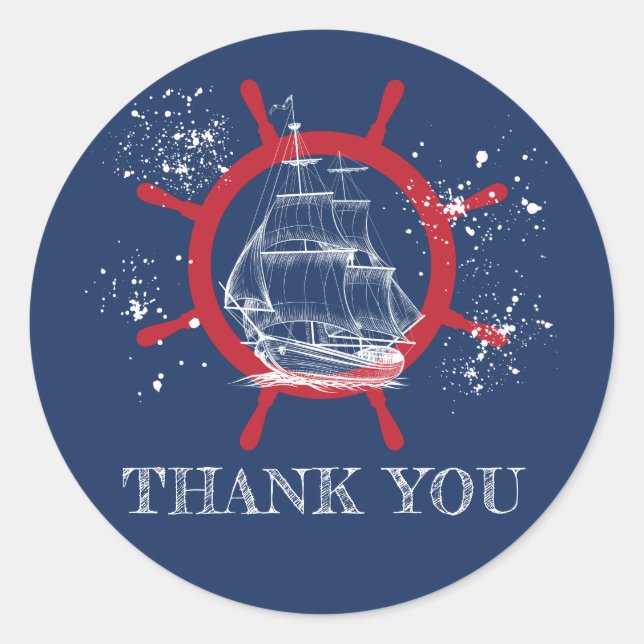 Adesivo Náutico Obrigado Favor Azul (Frente)