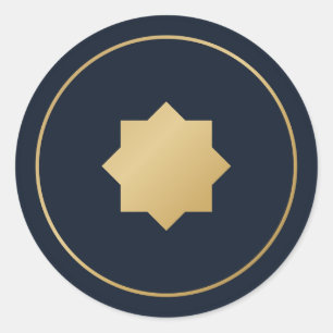 Adesivo Naval Dourado de Estrela Islâmica de Oito 