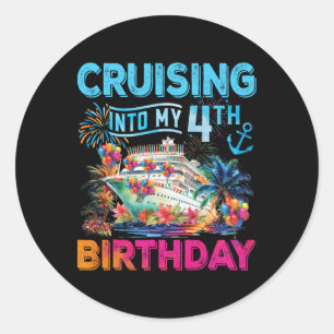 Adesivo Navegando Para a Viagem do Meu 4º Aniversário Cruz