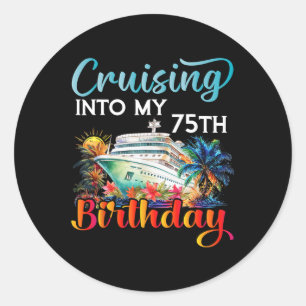 Adesivo Navegando Para o Meu 75º Aniversário Cruzeiro Aniv
