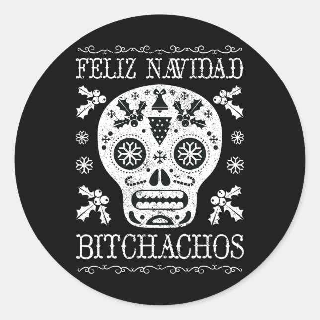 Adesivo Navidad Bitchachos Engraçado Casca Natal Presente (Frente)