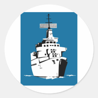 Adesivo navio de guerra marinho com armas grandes