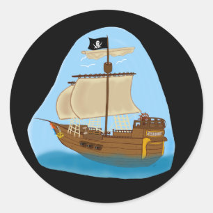 Adesivo Navio de pirata com bandeira