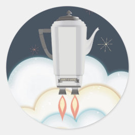 Adesivo Navio-foguete de percolador para potes de café fic