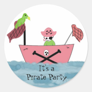 Adesivo Navio Pirata Rosa