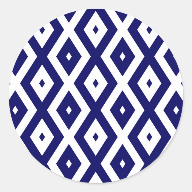 Adesivo Navy blue and white diamond pattern (Frente)
