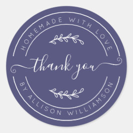 Adesivo Navy Blue Homemade Thank You Label