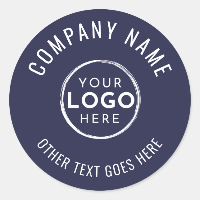 Adesivo Navy Blue Minimalist Company Logo (Frente)