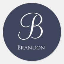 Navy Blue Personalized Name and Monogram