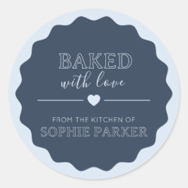 Adesivo Navy Blue Simple Baked With Love Scallop Sticker