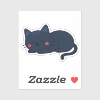 Adesivo Navy Blue Sleeping Cat – Cute Nighttime Kitty