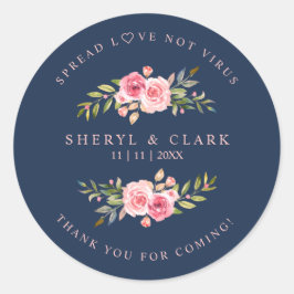 Adesivo Navy Custom Pink Garland Wreath Wedding Sanitizer