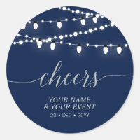 Navy & Prata | Favor Moderno de Aniversário Adulto