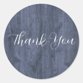 Adesivo Navy Wood Eucalyptus Wedding Round Stickers