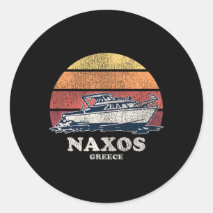 Adesivo Naxos Grécia Navegação Vintage Anos 70 Design de B