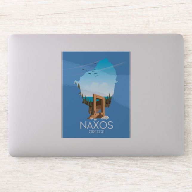Adesivo Naxos Mapeiam o poster de viagens grego. (Computador)