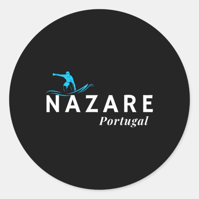 Adesivo Nazare Portugal Wave Surf Surfing Surfer  (Frente)