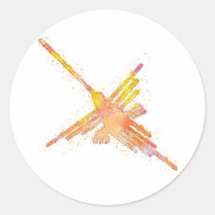 Adesivo Nazca Lines Hummingbird Watercolor Impressão