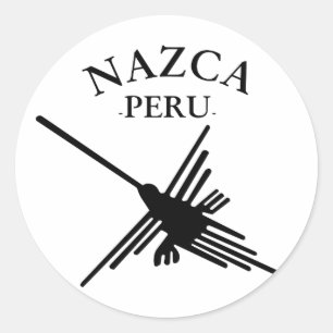 Adesivo Nazca Peru Hummingbird com texto curvo