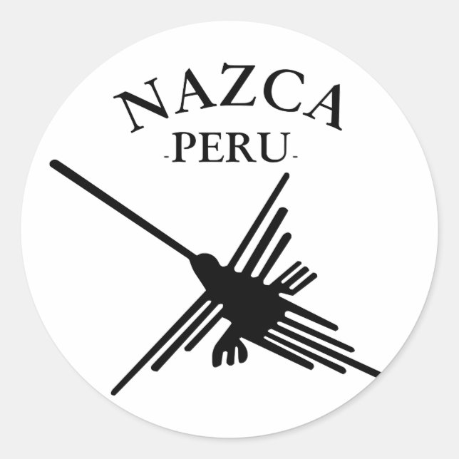 Adesivo Nazca Peru Hummingbird com texto curvo (Frente)