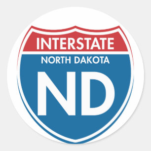 Adesivo ND de um estado a outro de North Dakota