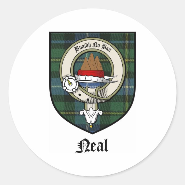 Adesivo Neal Clan Crest Crachá Tartan (Frente)
