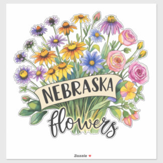 Adesivo Nebraska Flowers - Nebraska Wild Flowers Bloom