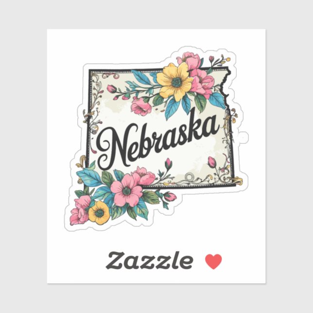 Adesivo Nebraska Flowers - Wild Flowers Nebraska (Folha)