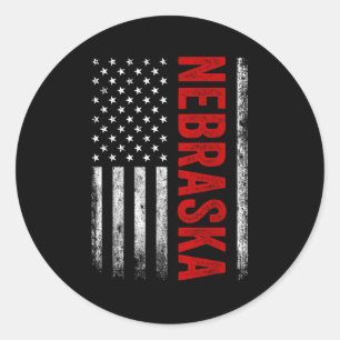 Adesivo Nebraska Vintage Eua Flag Retro For Men Wo