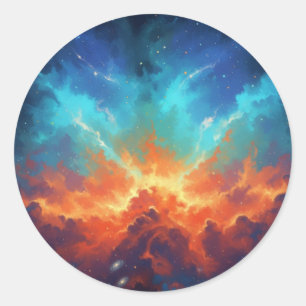 Adesivo Nebulosa Cósmica Arte de Galáxia Abstrata Espacial
