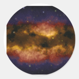 Adesivo Nebulosa Da Nuvem De Gás ouro Com Estrelas