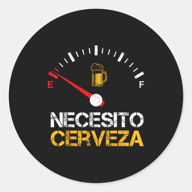 Adesivo Necesito Cerveza Funny Quote Saying Spanish Beer L (Frente)