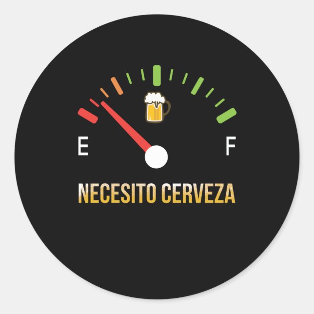 Adesivo Necesito Cerveza Preciso de cerveja em espanhol (Frente)