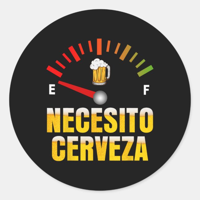 Adesivo Necesito Cerveza Preciso De Cerveja Em Mardi Gras  (Frente)